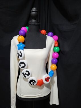 Colorful Graduation Bead Necklace - Bold Neon Mix